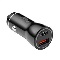 USB Car Charger AK-CH-16 USB-A + USB-C PD 5-12V / max. 3A 36W Quick Charge 3.0