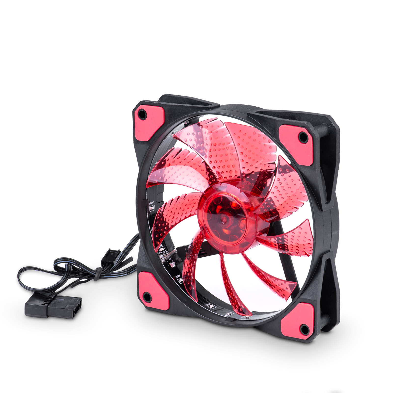 Fan 120mm MOLEX / 3-pin 15 LED red AW-12C-BR