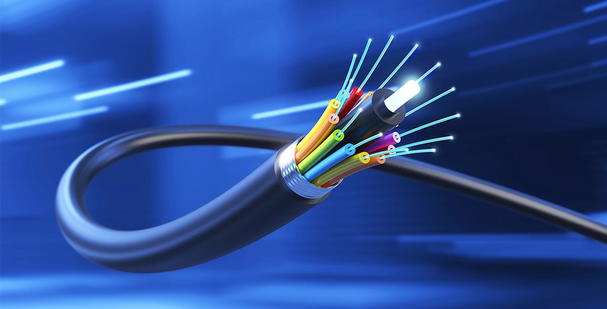 Cross-section of a black HDMI cable