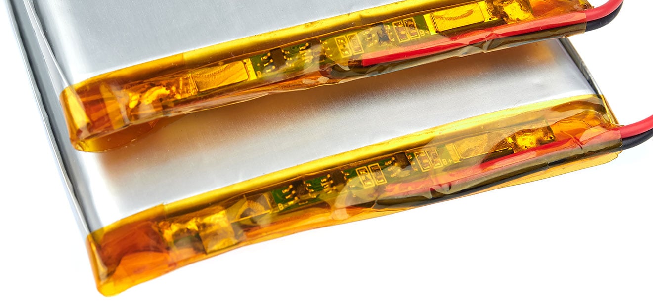 close-up of the design of the Li-Po battery pack