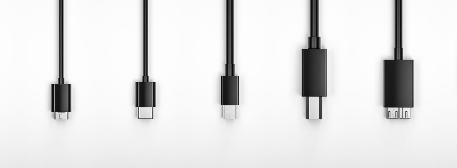 different ends of USB cables