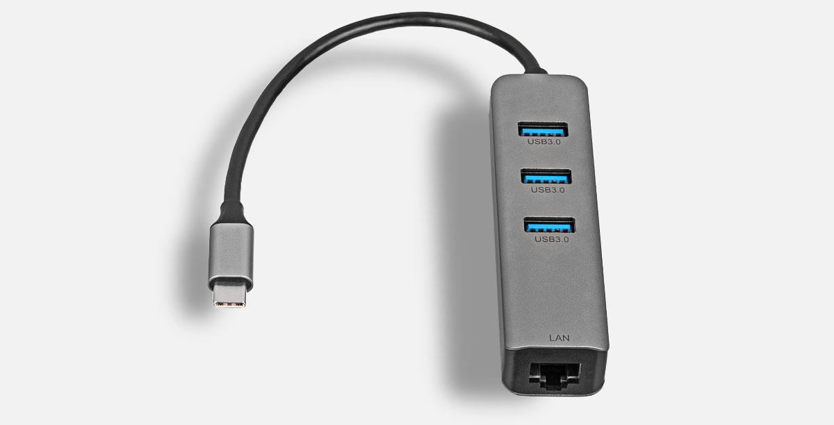 adapter with network adapter with USB type C plug