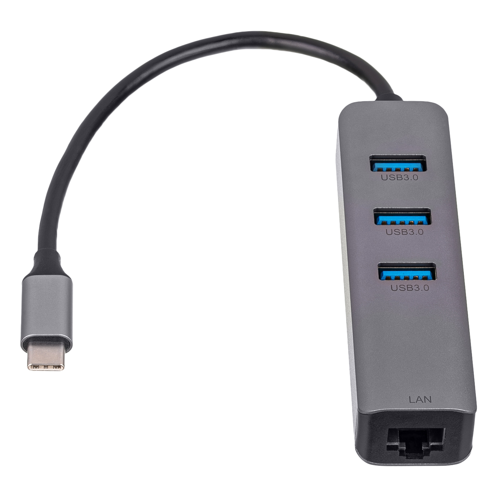 Main image Hub AK-AD-66 USB type C - USB 3.0 3-port + Ethernet