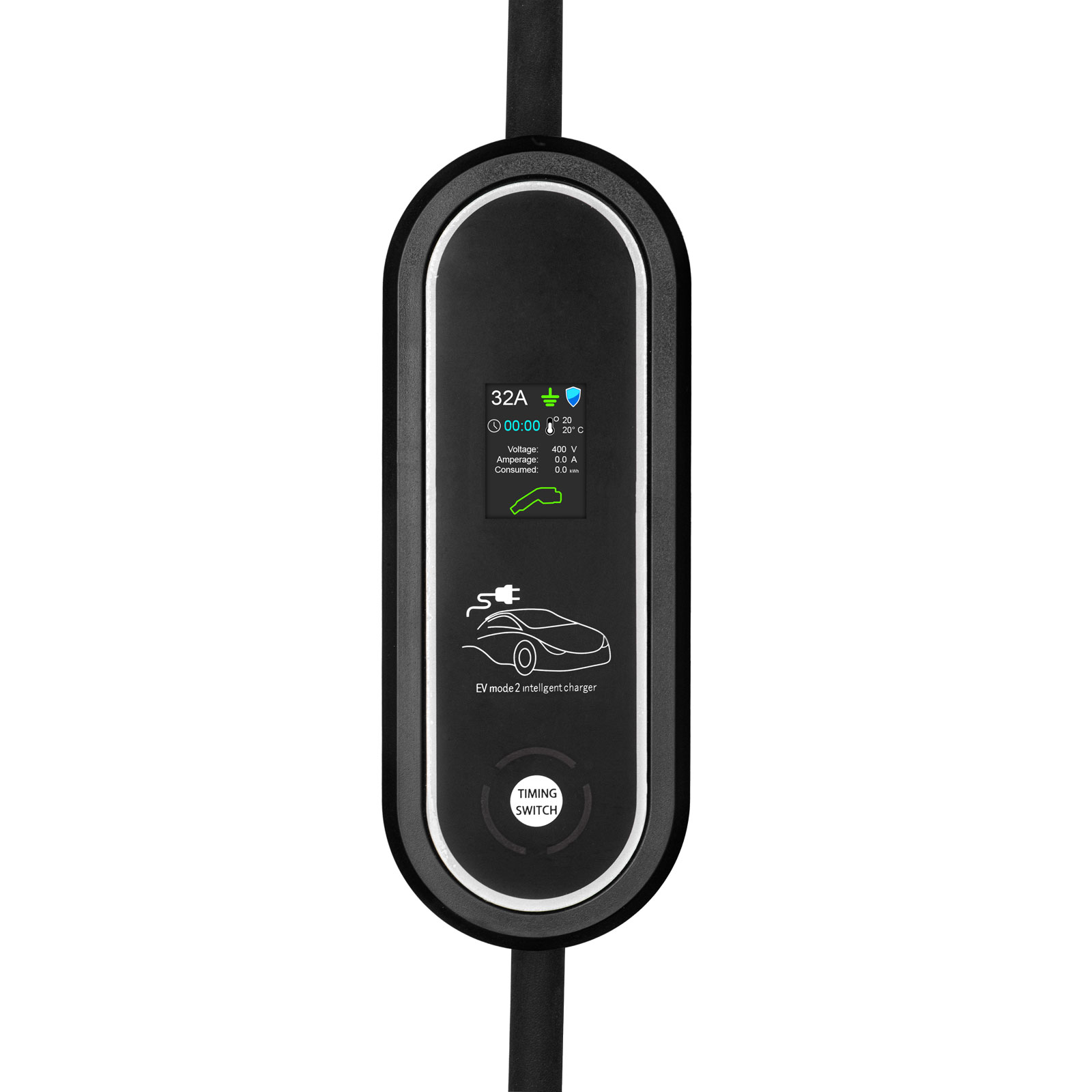 Kabel pro elektromobily AK-EC-22 CEE 5pin / Type2 LCD 3-fáze 32A 22kW 5m