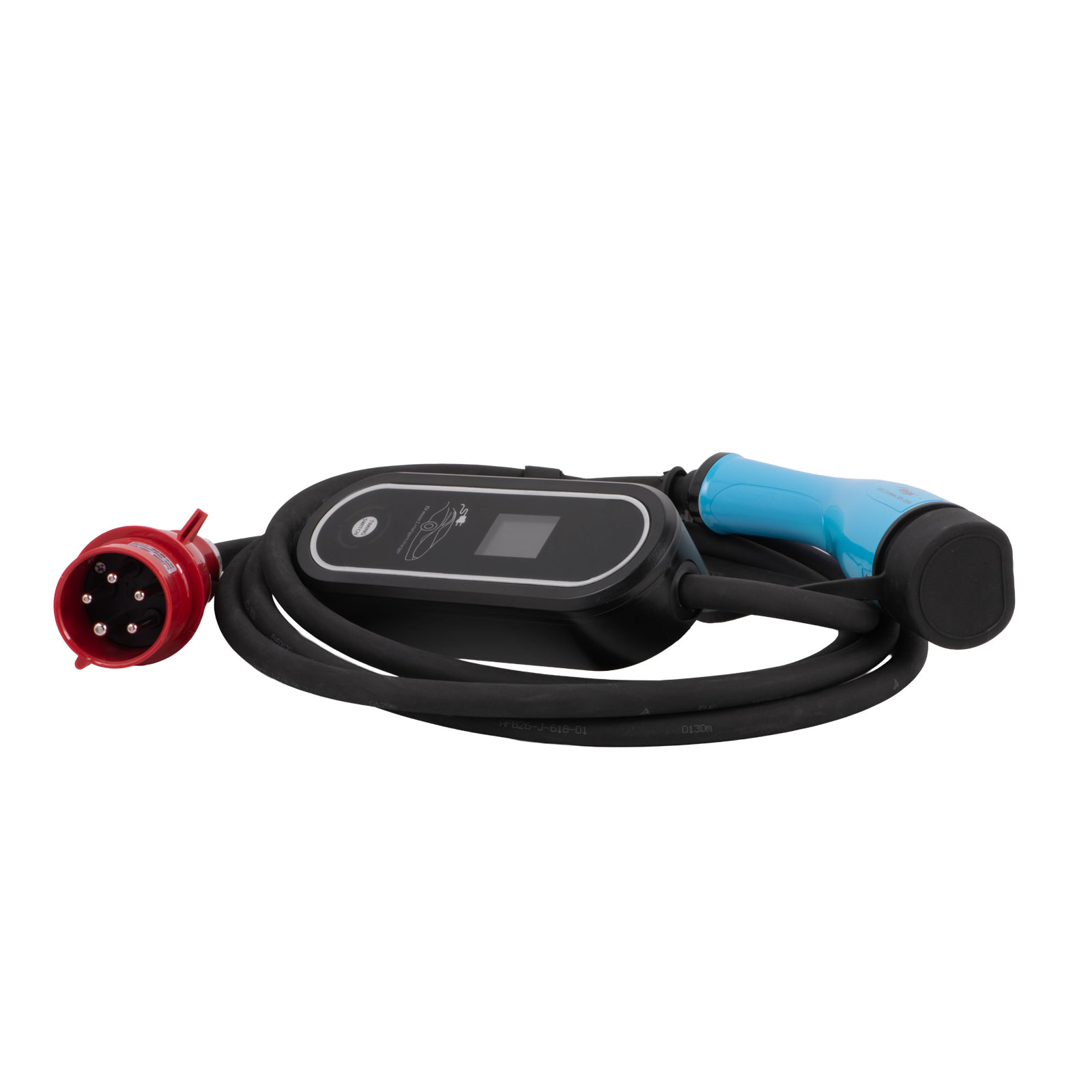 Kabel pro elektromobily AK-EC-22 CEE 5pin / Type2 LCD 3-fáze 32A 22kW 5m