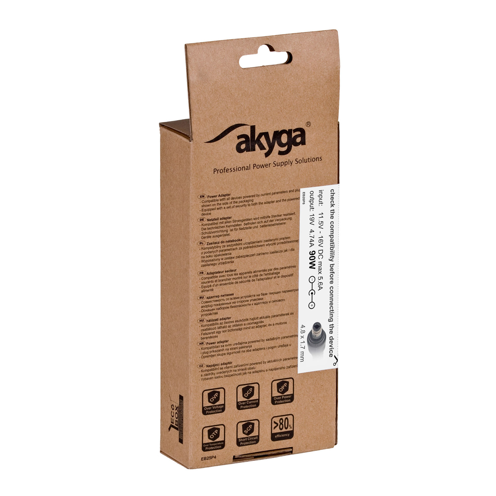 Nabíječka do auta Akyga AK-ND-35 19V / 4.74A 90W 4.8 x 1.7 mm - neoriginální