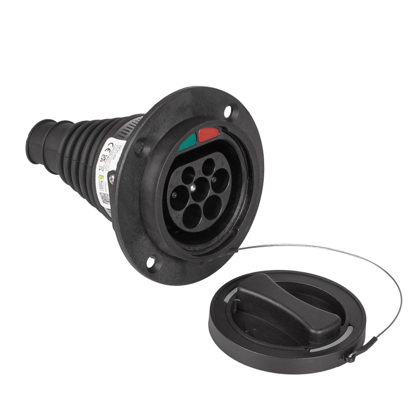 Main image EV Type 2 socket AK-SC-E25 1-phase 32A male