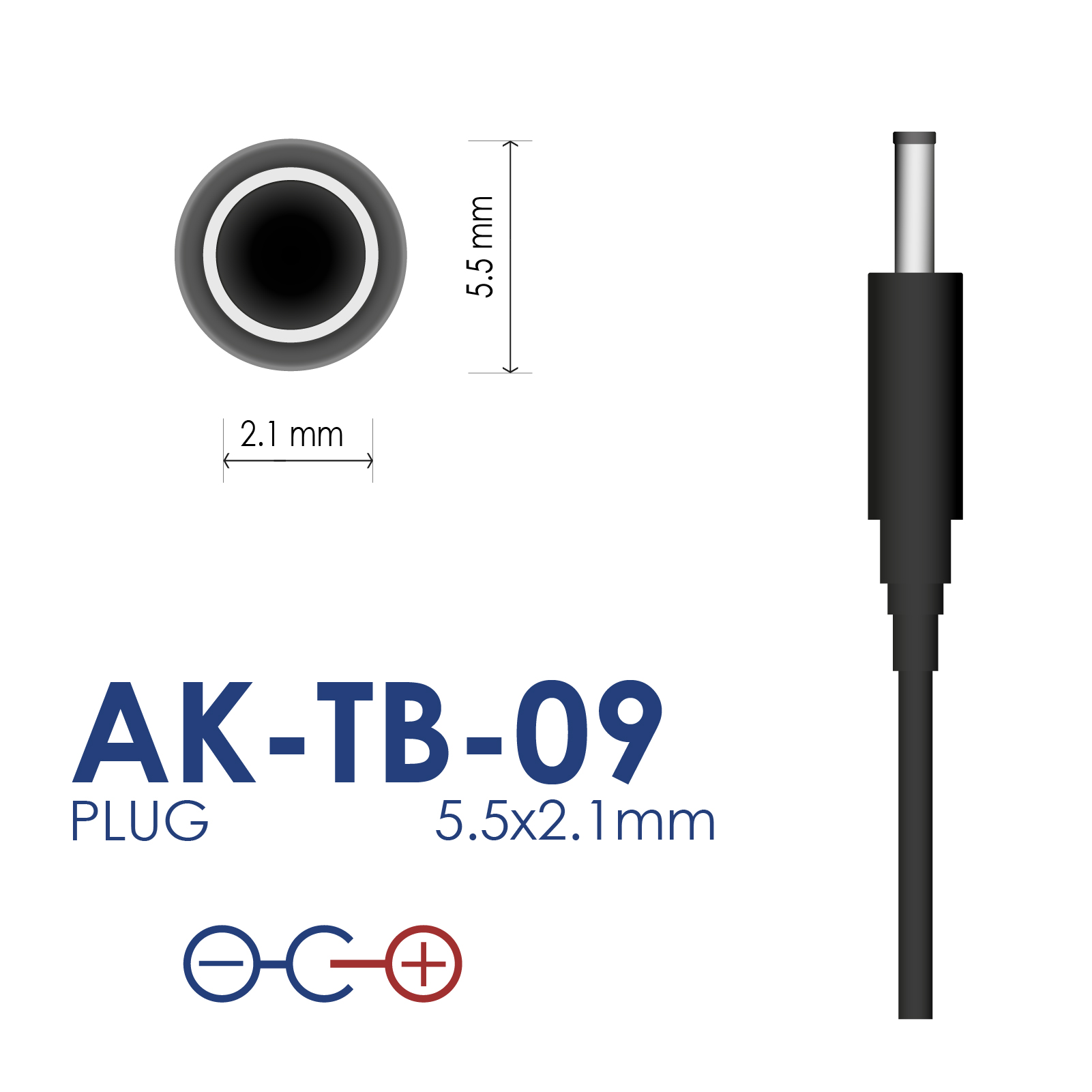 Napájecí zdroj AK-TB-09 12V / 500mA 6W 5.5x2.1 mm