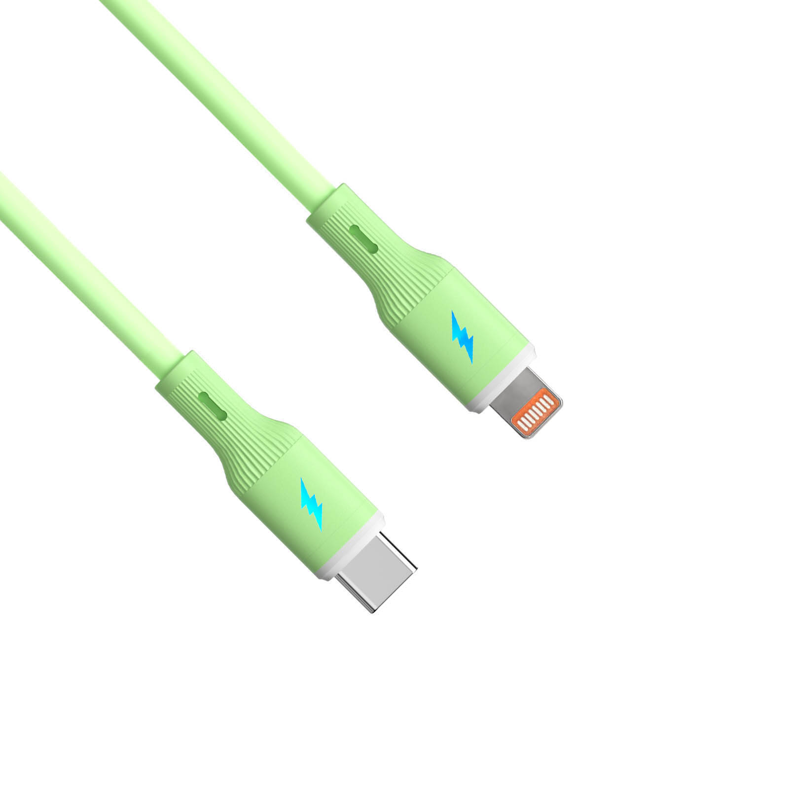 Kabel USB type C / Lightning 1m AK-USB-73 30W Silikon Zelená