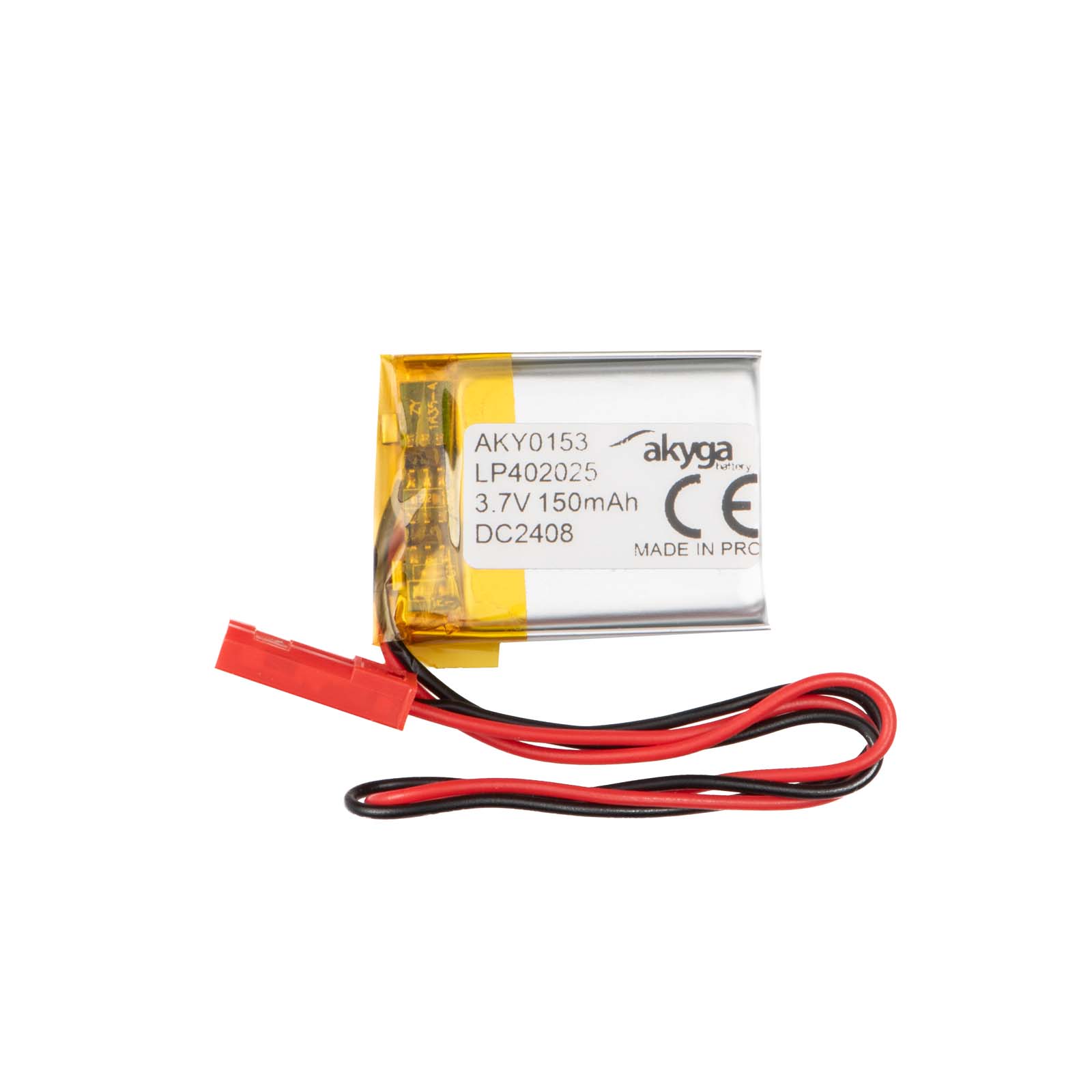 Li-Po baterie LP402025 Akyga AKY0153 3,7V / 150mAh PCM JST 2-pinový konektor 150mm