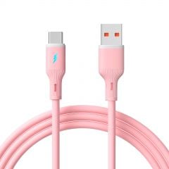 Cable USB type C / USB A 1m AK-USB-61 Silicone Pink