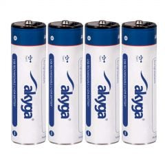 Li-Ion Battery AA LR06 USB-C Akyga AK-BC-06 1.5V / 1750mAh 4pcs