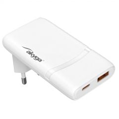 USB Charger AK-CH-31 USB-A + USB-C PD 5-20V / max. 3.25A 65W Quick Charge 4+ GaN