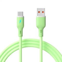Cable USB type C / USB A 1m AK-USB-64 Silicone Green