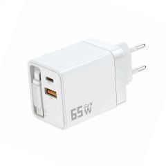 USB Charger AK-CH-30 USB-A + 2x USB-C PD 5-20V / max. 3.25A 65W Quick Charge 3.0 GaN