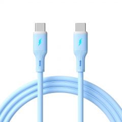 Cable USB type C / USB type C 1m AK-USB-68 60W Silicone Blue