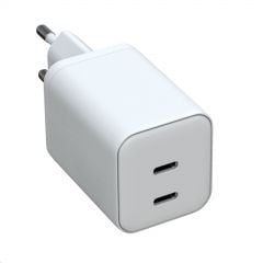 USB Charger AK-CH-29 2x USB-C PD 5-20V / max. 3A 45W Quick Charge 3.0 GaN