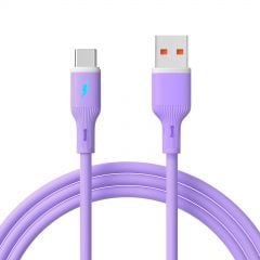 Cable USB type C / USB A 1m AK-USB-65 Silicone Purple