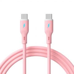Cable USB type C / USB type C 1m AK-USB-66 60W Silicone Pink
