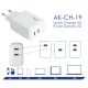 Additional image USB Charger AK-CH-19 2x USB-C PD 5-12V / max. 3A 40W Quick Charge 3.0