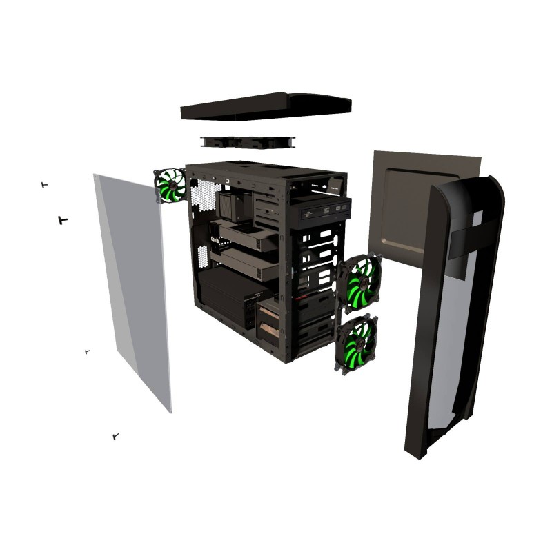 Akyga AKY13BK case render showing its design and capabilities